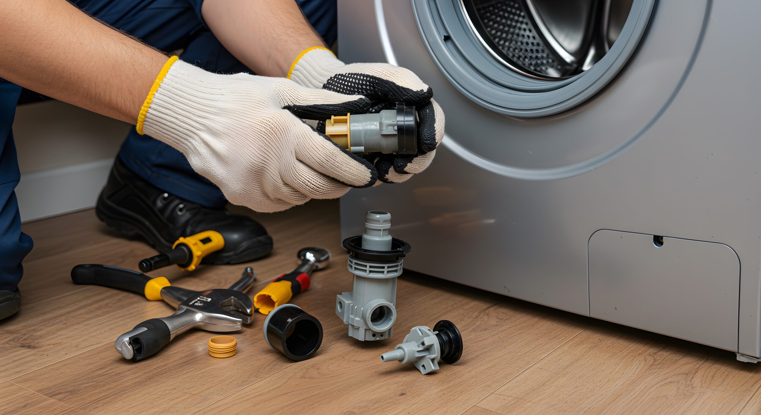 Skilled appliance technician at work